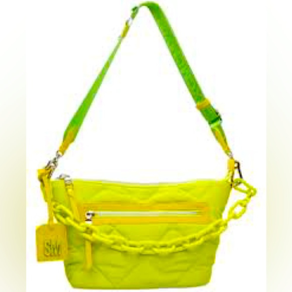 NEW Steve madden Dumbo quilted cross body in citron